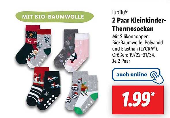 lupilu® 2 Paar Kleinkinder-Thermosocken