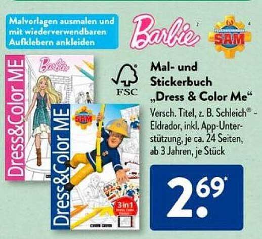 Mal- und Stickerbuch „Dress & Color Me“