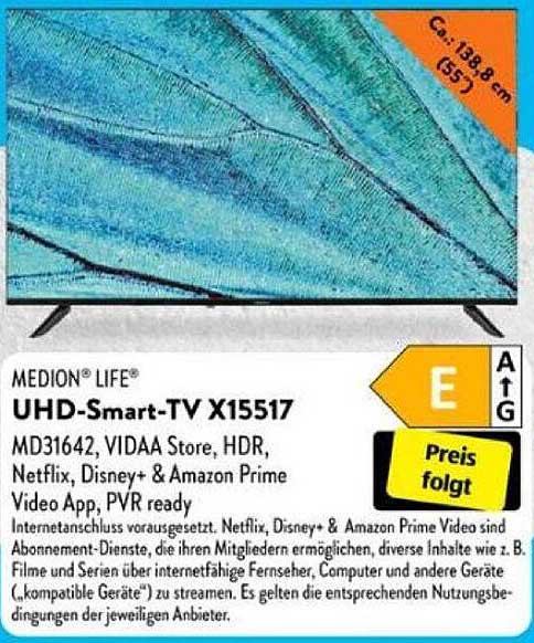 MEDION® LIFE® UHD-Smart-TV X15517