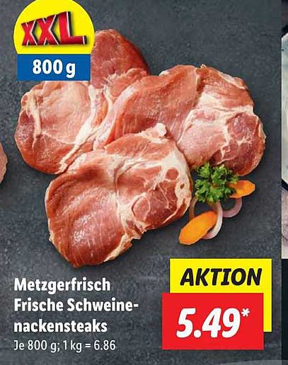 Metzgerfrisch Frische Schweinenackensteaks