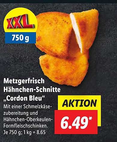 Metzgerfrisch Hähnchen-Schnitte „Cordon Bleu“