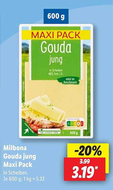 Milbona Gouda jung Maxi Pack