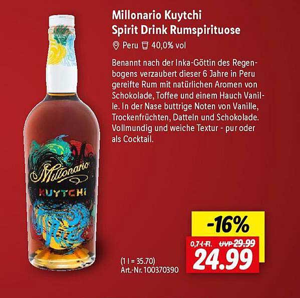 Millionario Kuytchi Spirit Drink Rumsprituose