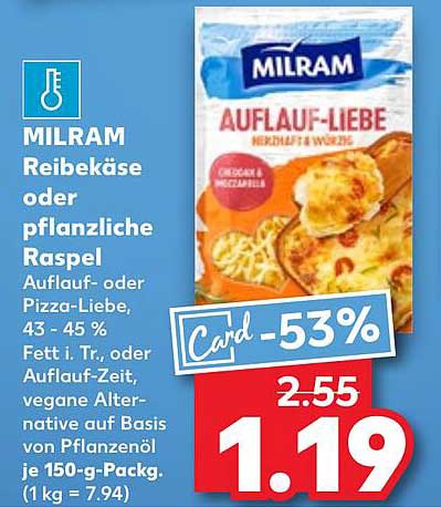 MILRAM Reibekäse oder pflanzliche Raspel