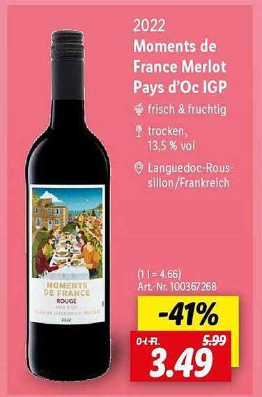 Moments de France Merlot Pays d'Oc IGP