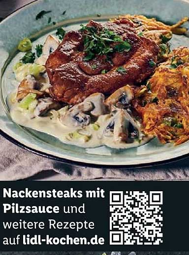 Nackensteaks mit Pilzsauce