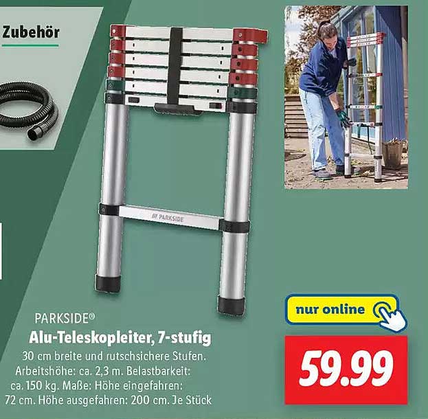 PARKSIDE® Alu-Teleskopleiter, 7-stufig