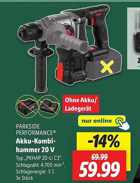 PARKSIDE PERFORMANCE® Akku-Kombi-hammer 20 V