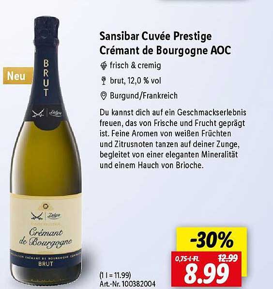 Sansibar Cuvée Prestige Crémant de Bourgogne AOC