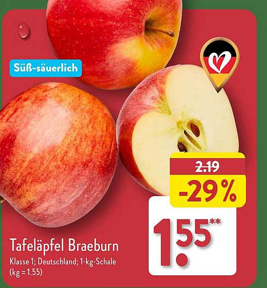 Tafeläpfel Braeburn