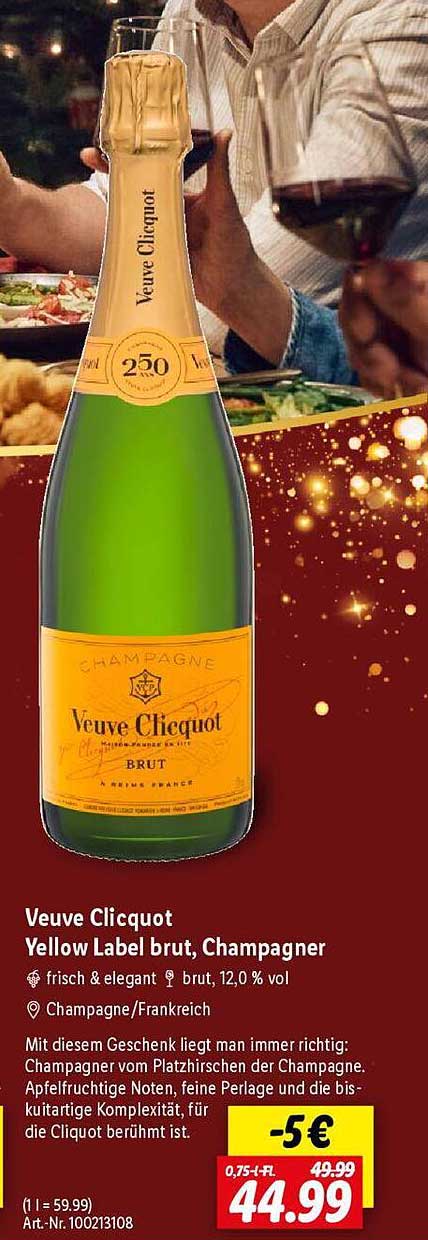 Veuve Clicquot Yellow Label brut, Champagner