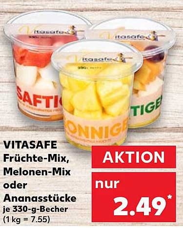 VITASAFE Früchte-Mix, Melonen-Mix oder Ananasstücke