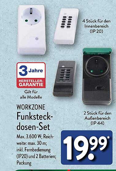 WORKZONE Funksteckdosen-Set