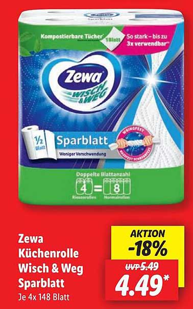 Zewa Küchenrolle Wisch & Weg Sparblatt