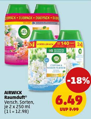 AIRWICK Raumduft* Versch. Sorten, je 2 x 250 ml