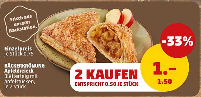 BÄCKERKRÖNUNG Apfel Dreieck