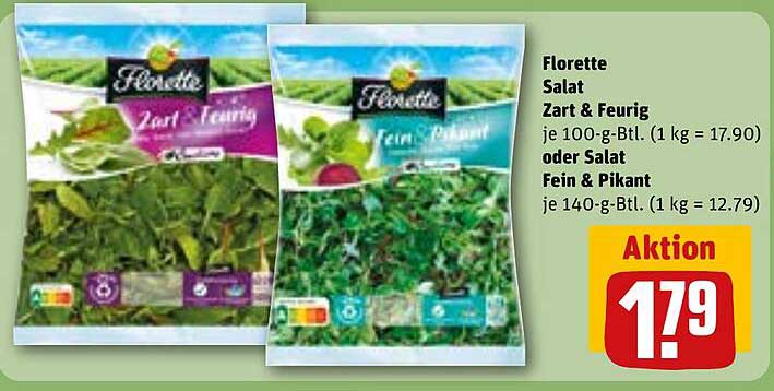 Florette Salat Zart & Feurig oder Salat Fein & Pikant