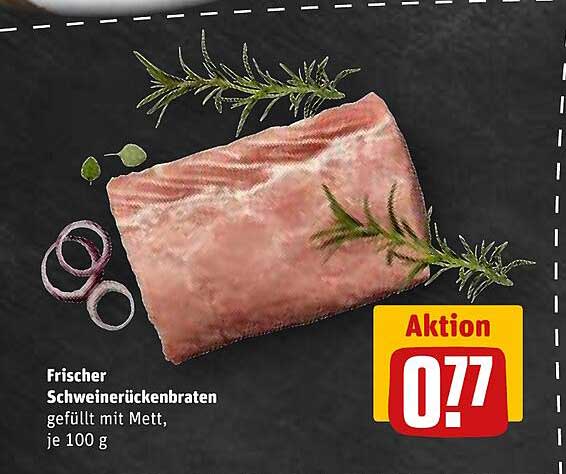 Frischer Schweinerückenbraten