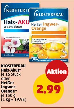 KLOSTERFRAU Hals-Akut* oder Heißer Ingwer-Orange*