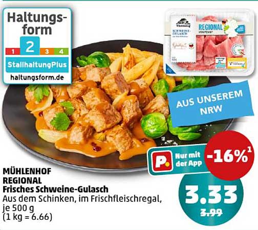 MÜHLENHOF REGIONAL Frisches Schweine-Gulasch