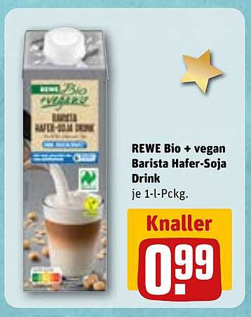 REWE Bio + vegan Barista Hafer-Soja Drink