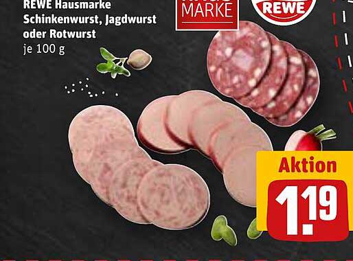 REWE Hausmarke Schinkenwurst, Jagdwurst oder Rotwurst