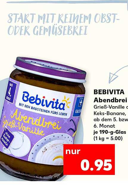 BEBIVITA Abendbrei Grieß-Vanille