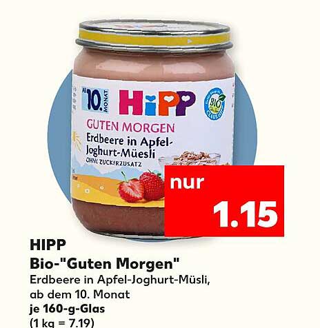 HIPP Bio-"Guten Morgen" Erdbeere in Apfel-Joghurt-Müsli