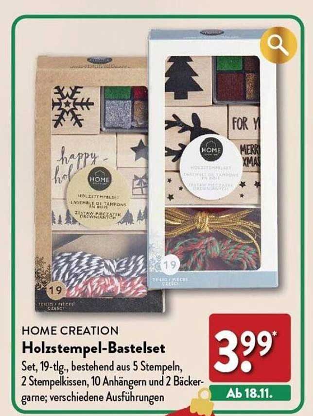 HOME CREATION Holzstempel-Bastelset