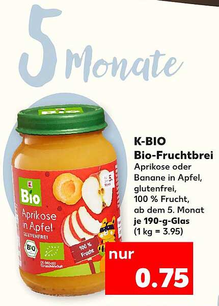 K-BIO Bio-Fruchtbrei Aprikose in Apfel