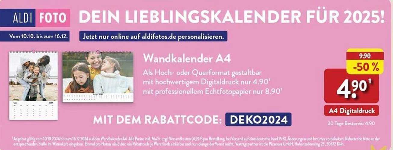 Wandkalender A4