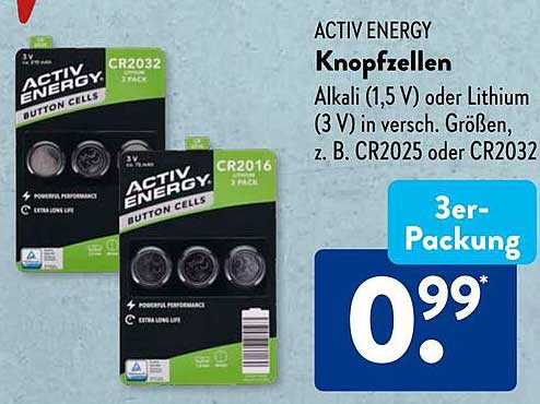 ACTIV ENERGY Knopfzellen