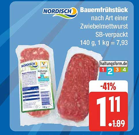 Bauernfrühstück nach Art einer Zwiebelfleischwurst