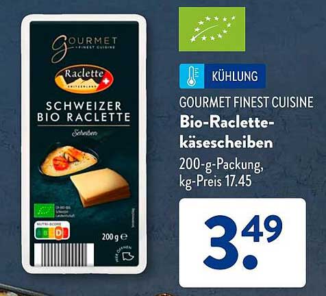 Bio-Raclette-käsescheiben