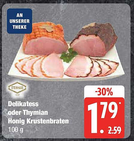 Delikatess oder Thymian Honig Krustenbraten