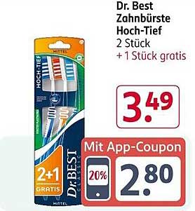 Dr. Best Zahn Bürste Hoch-Tief 2 Stück + 1 Stück gratis