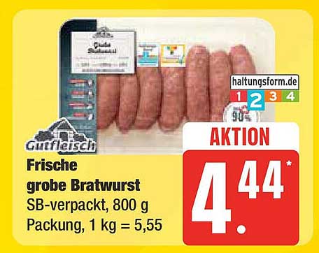 Frische grobe Bratwurst