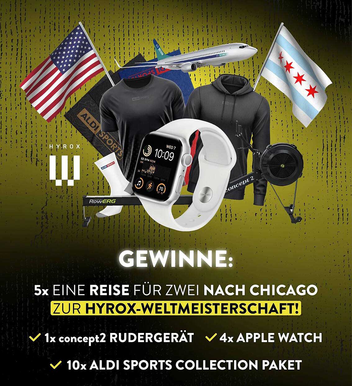 GEWINNE: 5x EINE REISE FÜR ZWEI NACH CHICAGO ZUR HYROX-WELTMEISTERSCHAFT!