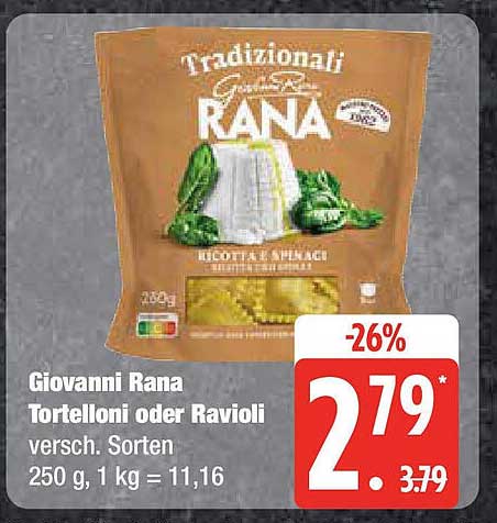 Giovanni Rana Tortelloni oder Ravioli