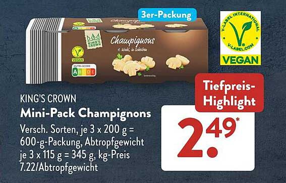 KING'S CROWN Mini-Pack Champignons