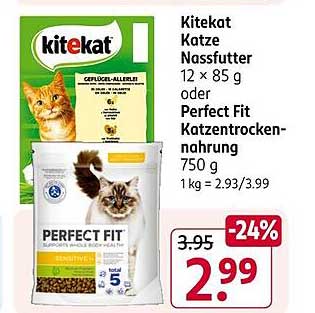 Kitekat Katze Nassfutter oder Perfect Fit Katzenfutter