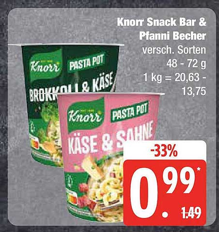 Knorr Snack Bar & Pfanni Becher