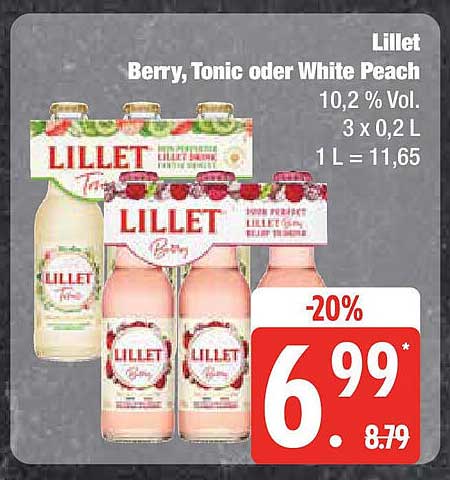 Lillet Berry, Tonic oder White Peach