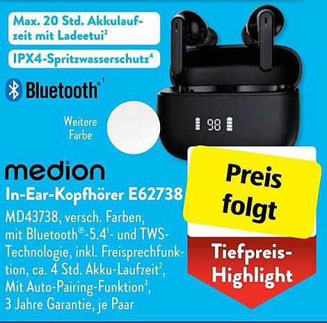 medion In-Ear-Kopfhörer E62738