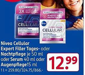 Nivea Cellular Expert Filler Tages- oder Nachtpflege je 50 ml oder Serum 40 ml oder Augenpflege 15 ml