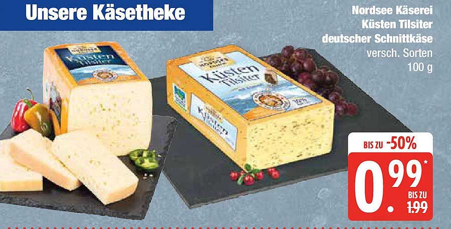 Nordsee Käseerei Küsten Tilsiter deutscher Schnittkäse