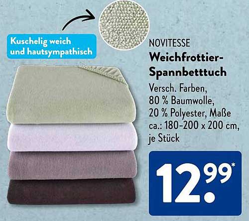 NOVITESSE Weichfrottee-Spannbettuch