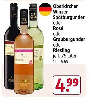 Oberkircher Winzer Spätburgunder oder Rosé oder Grauburgunder oder Riesling