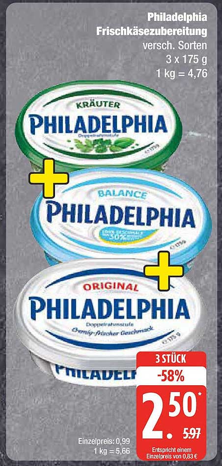 Philadelphia Frischkäsezubereitung