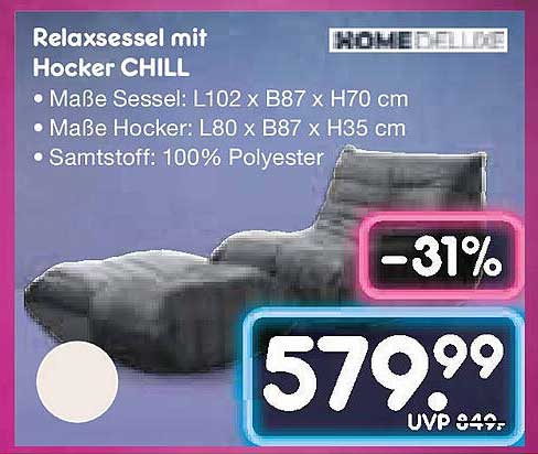 Relaxsessel mit Hocker CHILL